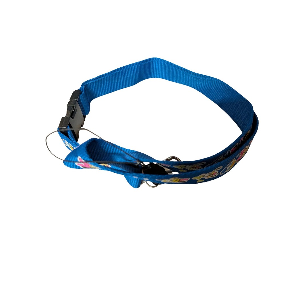 Disney Mickey & Gang Blue Nylon Adjustable Dog Collar Mickey Minnie Pluto Goofy
